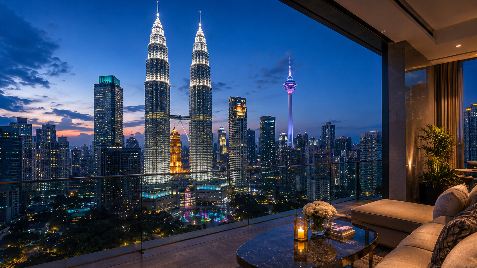 Vista sulle Petronas Twin Towers vicino allo Star Suites KLCC