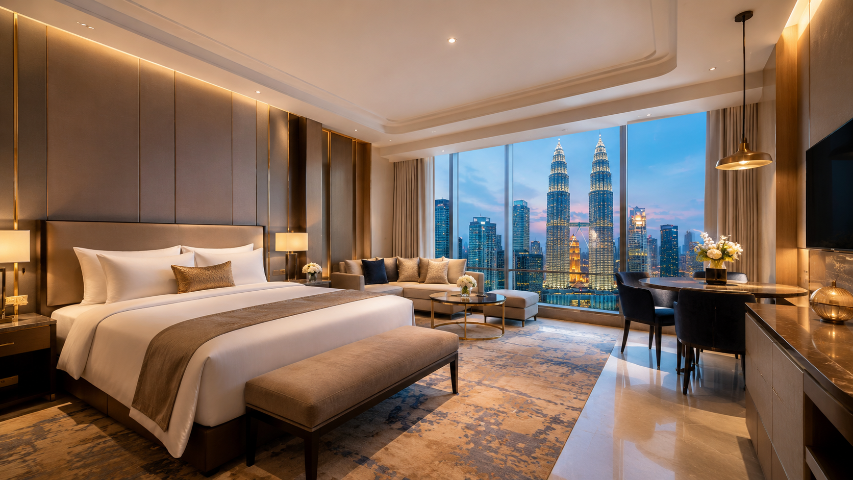 Moderna camera in stile suite allo Star Suites KLCC di Kuala Lumpur